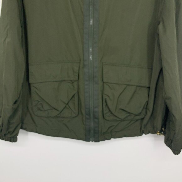 Old Navy Active Windbreaker Jacket Green Hooded Zip Front Utility - Picture 4 of 10